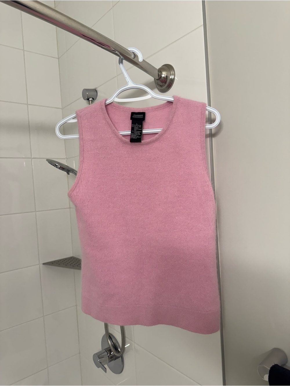 Vintage Pink Knit Tank (Rabbit Hair & Lamb Wool)